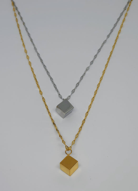 Cube Pendant Necklace